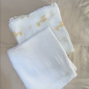 2 Aden + Anais Cotton Muslin Swaddle Blankets